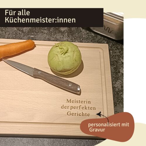 Schneidebrett 35x25x2 cm mit Saftrille aus Buche FSC®