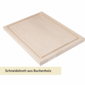 Schneidebrett 35x25x2 cm mit Saftrille aus Buche FSC®